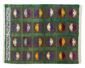 3'5"x5'8" ft Turkish Handmade Wool Shaggy Rug,Bohemian Beni Ourain Rug,Flokati Rug
