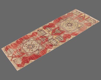 Sunlit Heritage of Oushak, Vintage Turkish Runner Rug, 3 x 11 ft Rug, Vintage  Runner Rug