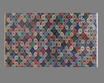 Vintage Oushak Rug 145x245 cm (4'9" x 7'10"), Turkish Handmade Wool, 60+ Years Old Antique Bohemian Rug