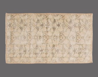 Blushed Petals of Isparta, Vintage Turkish Rug, 3 x 6 ft Rug, Vintage Rug