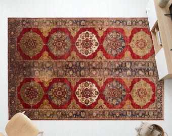 Oversized Vintage Turkish Rug 305 x 475 cm | 10'0" x 15'7" ft Oushak Handmade Wool Carpet, Antique Room Size Rug, 60+ Years