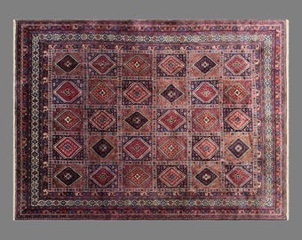 Vintage Turkish Oushak Rug – 60+ Year Old Hand-Spun Wool Carpet – 10.0 x 12.1 ft