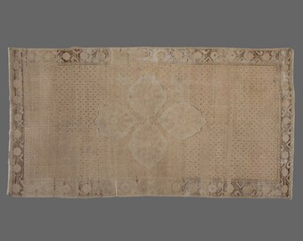 4"x7'9" ft turkish vintage rug,oriental boho rug,chick antique oushak rug,handmade flower area rug