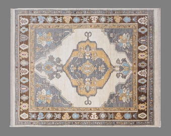 Large Antique Kars Wool Rug 9x12 ft | 297 x 372 cm Handwoven Turkish Carpet, Traditional Anatolian Rug, 60+ Years Old