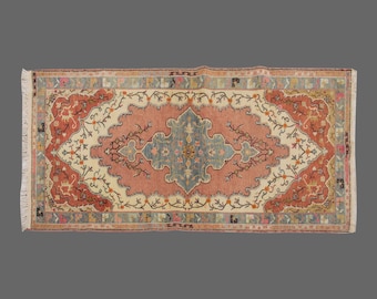 Vintage Rug, Area Rug, Turkish Rug, 3'8 x 7'6 feet, Oushak Rug, Antique Rug, Oriental Rug, Handmade Rug, Decorative Rug, Large Rug,Old Rug