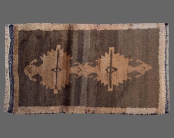 3x6 Moroccan Beni Ourain Rug,Vintage Handmade Wool Tulu Flokati Rug