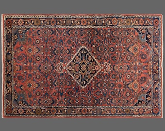 Vintage Turkish Oushak Rug 3'5"x5'2" | Handwoven Wool on Wool Area Rug, Antique Nomadic Rug, Muted Colors, 80+ Years Old, Decorative Carpet