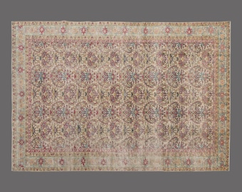 6x9 Vintage Turkish Rug, Area Rug, Handwoven Wool Carpet, Bohemian Area Rug, Bedroom Decor, Soft Texture, 6x9 Carpet
