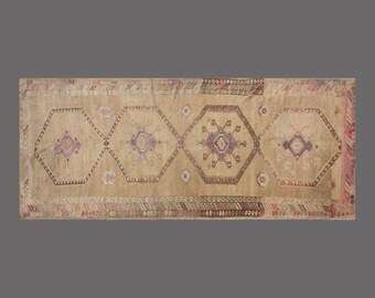 Vintage Turkish Hallway Rug: Handwoven Wool Runner, 5x13