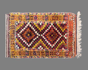 Vintage Konya Yatak Halisi Rug, 4.5 x 5.9 ft Rug, Handmade Wool High Pile Turkish Mountain Rug