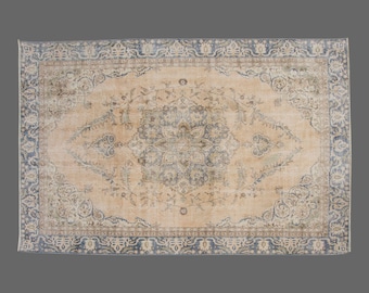 Area Rug, "Turkish Rug, Vintage Rug, 7'9 x 12 feet, Oushak Rug, Antique Rug, Oriental Rug, Handmade Rug, Decorative Rug, Large Rug, Old Rug