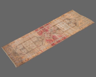 Runner Rug", Turkish Rug, Antique Rug, 3.7 x 11.7 feet, Oushak Rug, Vintage Rug, Oriental Rug, Handmade Rug, Hallway Rug", Kitchen Rug