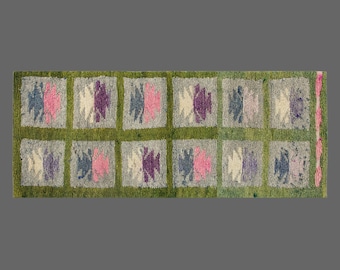 2x5 Moroccan Beni Ourain Rug,Vintage Handmade Wool Tulu Flokati Rug