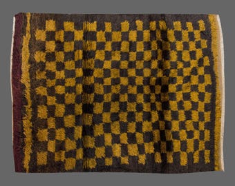 5x6 Shaggy vintage Turkish Handmade Tulu rug,Bohemian Wool Beni Ourain Rug,Flokati Rug