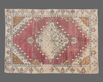 Turkish Rug, Area" Rug, Vintage Rug, 5 x 6'4 feet, Anatolian Rug, Antique Rug, Oriental Rug, Handmade Rug, Decorative Rug, Muted Rug