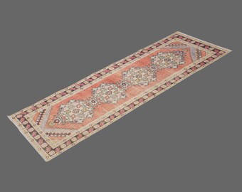 3.3 X 9.5 Floor Turkish Runner,Oushak Rug Runner,Vintage Runner Rug,Oushak Rug Runner,Handmade Rug,Floor rug runner,Home Decor Rug Runner