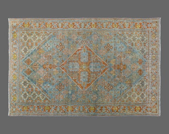 Small Area Rug, "Turkish Rug, Vintage Rug, 3'2 x 4'1 feet, Oushak Rug, Antique Rug, Oriental Rug, Handmade Rug, Decorative Rug, Old Rug