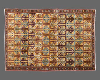 Turkish Rug, Vintage Rug, 3'6 x 5'4 feet, Oushak Rug, Antique Rug, Oriental Rug, Handmade Rug, Decorative Rug, Muted Rug, Old Rug,Area Rug