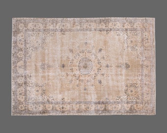Turkish Rug, Area" Rug, Vintage Rug, 6'8 x 10'3 feet, Anatolian Rug, Antique Rug, Oriental Rug, Handmade Rug, Decorative Rug, Muted Rug