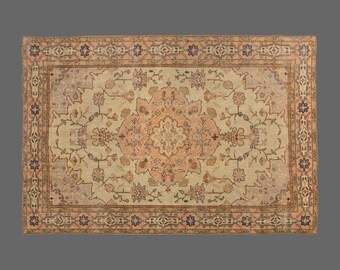 Vintage Rug, Area Rug, Turkish Rug, 7'7 x 10'8 feet, Oushak Rug, Antique Rug, Oriental Rug, Handmade Rug, Decorative Rug, Large Rug,Old Rug