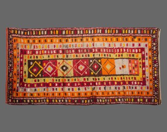 4x9 Turkish Handmade Wool Shaggy Rug,Bohemian Beni Ourain Rug,Flokati Rug