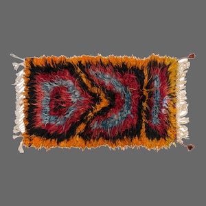 3x5 Shaggy vintage Turkish Handmade Tulu rug, Bohemian Goat Hair Rug, Flokati Rug