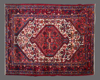Crimson Garden of Anatolia, Vintage Turkish Rug, 3 x 5 ft Rug, Vintage Rug