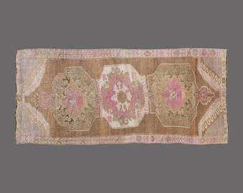 Vintage Turkish Hallway Rug: 5x12 Handwoven Wool Runner