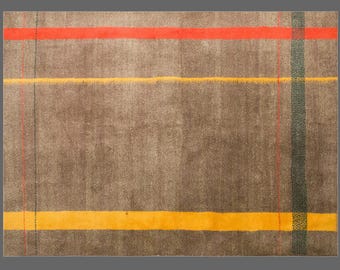 Vintage Turkish Oushak Rug, Handmade Area Rug 6'7 x 9'11 ft (210x270 cm), Antique Floor Rug, 60+ Years, Decorative, Large Oriental Rug