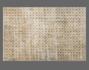 60+ Years Old Oversized Oushak Rug 200 x 295 cm (6.6 x 9.7 ft) | Vintage Turkish Wool Area Rug