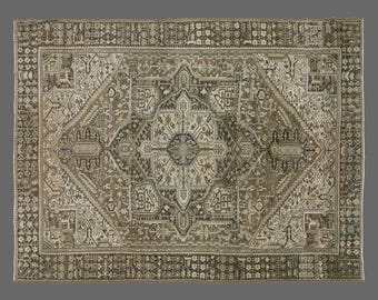 Large Rug", Antique Rug, Old Carpet, 290 x 395 cm Carpet,Area Rug,Turkish Rug,Vintage Rug, 9'6 x 13 ft, Handmade Rug,Oushak Rug