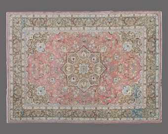8x11 Vintage Turkish Rug, Area Rug, Large Rug, Handwoven Wool Carpet, Oversized Bohemian Area Rug, Soft Texture, 8x11 Carpet