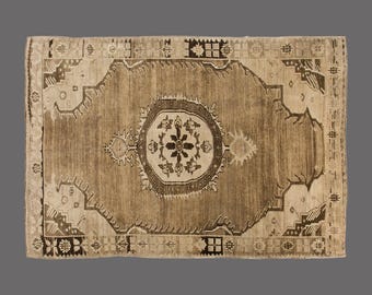 Vintage Turkish Rug 7x11: Handwoven Wool Anatolian Carpet