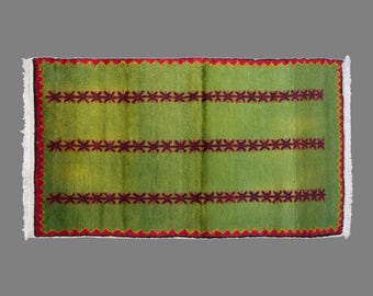 Vintage Turkish Prayer Rug, 2.6 x 4.6 ft, 80 x 140 cm, Handwoven Wool Mihrab Rug
