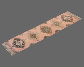 2.3 X 13.2 ft Vintage Rug Runner,Floor Oushak Rug,Hallway Turkish Rug Runner,Oushak Rugs,long runner, narrow long runner,Oushak Long Runner