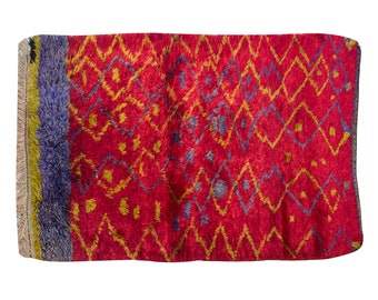 4x6 Shaggy vintage Turkish Handmade Tulu rug,Bohemian Wool Beni Ourain Rug,Flokati Rug