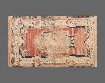 Area Rug, "Turkish Rug, Vintage Rug, 5 x 7'3 feet, Oushak Rug, Antique Rug, Oriental Rug, Handmade Rug, Decorative Rug, Large Rug, Old Rug