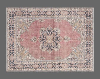 6'8 x 10'2 feet,Oushak" Rug,Wonderful Turkish Rugs on Sale! FREE SHIPPING! Vintage Rug,Turkish Rug,Decorative Rug,Rug,Chic Rug, 208 x 313 cm