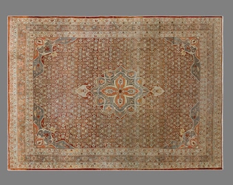 Vintage Turkish Rug, 257x358 cm (8.4x11.7 ft), Oushak Area Rug, Antique Handmade Rug, Large One of a Kind Old Rug, 60+ Yr Old