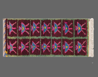 Handwoven Vintage Tulu Rug, 60+ Years Old, 60 x 135 cm (2 x 4.4 ft)