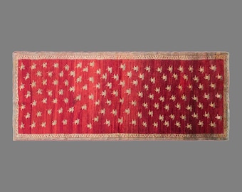 Vintage Oushak Kula Runner Rug, 3.7 x 12 ft Handmade Wool Rug, Turkish Anatolian Hallway Rug
