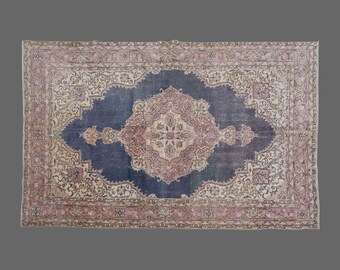 Vintage Rug, Area Rug, Turkish Rug, 6'7 x 10'2 feet, Oushak Rug, Antique Rug, Oriental Rug, Handmade Rug, Decorative Rug, Large Rug,Old Rug