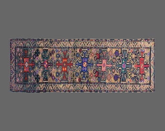 3 x 10'5 feet Vintage Turkish Runner Rug,Anatolian Handmade Oushak Runner,Bohemian Decoative Runner Rug