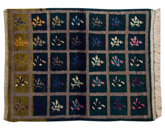 3x4 Turkish Handmade Wool Shaggy Rug,Bohemian Beni Ourain Rug,Flokati Rug