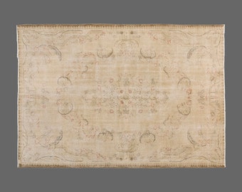 Turkish Rug,Decorative" Rug,Wonderful Turkish Rugs on Sale! FREE SHIPPING! Vintage Rug,Oushak Rug,Rug,Chic Rug,7" x 10" feet 210 x 300 cm