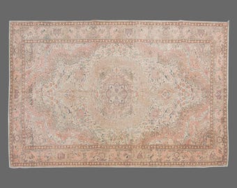 7x10 Vintage Anatolian Rug, Area Rug, Hallway Rug, Handwoven Wool Carpet, Bohemian Style Runner, 7x10 Carpet
