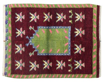 3'6"x4'6" ft Turkish Handmade Wool Shaggy Rug,Bohemian Beni Ourain Rug,Flokati Rug