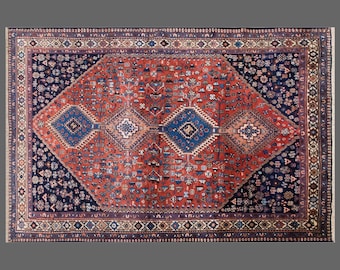 Vintage Turkish Oushak Rug 4'10 x 7'5 ft | 148 x 225 cm, Handwoven Wool, Nomadic Design, Bohemian Rug, 80+ Years Old, Excellent condition