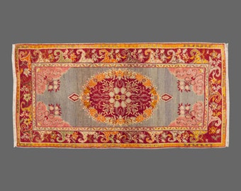 Turkish Rug,Decorative" Rug,Wonderful Turkish Rugs on Sale! FREE SHIPPING! Vintage Rug,Oushak Rug,Rug,Chic Rug,3'6" x 6'7" feet 106 x 200 cm
