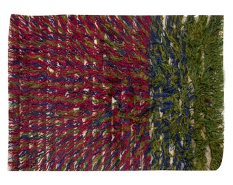 4x5 Moroccan Beni Ourain Rug,Vintage Handmade Wool Tulu Flokati Rug